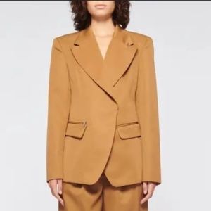 NWT Tibi Recycled Techy Twill Peaked Lapel Blazer